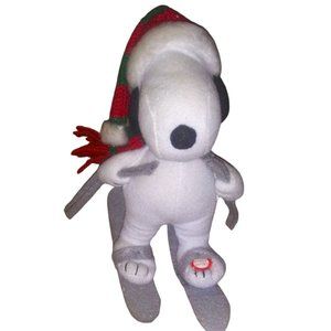 VTG Skiing Winter Snoopy Stuffed Christmas Musical Plush 7 Inch Holiday Toy HTF